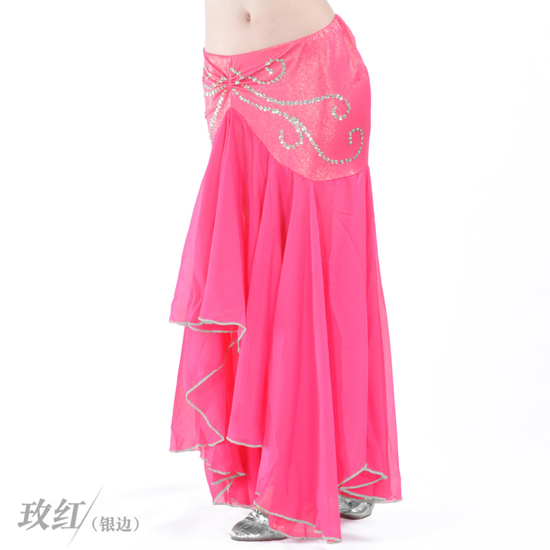 Dancewear chiffon fish tail skirt with gold trim more colors 